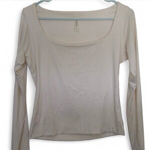 Women's Cream Long Sleeve Top
